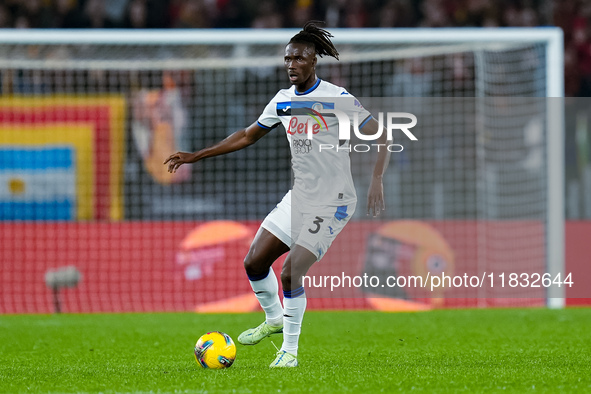 Odilon Kossounou of Atalanta BC during the Serie A Enilive match between AS Roma and Atalanta BC at Stadio Olimpico on December 02, 2024 in...