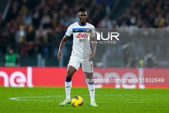 Odilon Kossounou of Atalanta BC during the Serie A Enilive match between AS Roma and Atalanta BC at Stadio Olimpico on December 02, 2024 in...