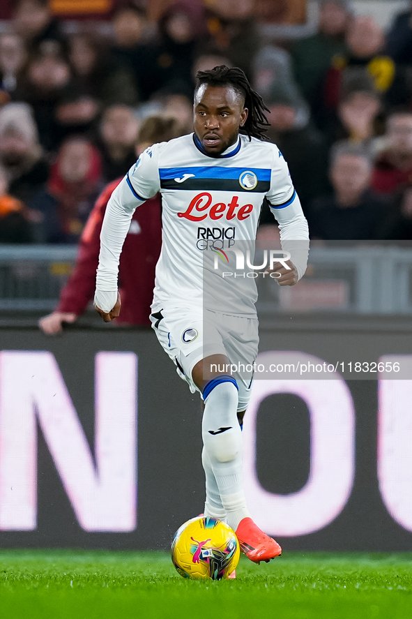 Ademola Lookman of Atalanta BC during the Serie A Enilive match between AS Roma and Atalanta BC at Stadio Olimpico on December 02, 2024 in R...