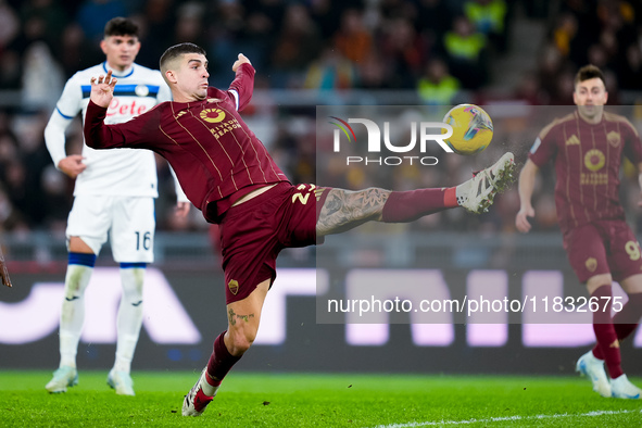 Gianluca Mancini of AS Roma during the Serie A Enilive match between AS Roma and Atalanta BC at Stadio Olimpico on December 02, 2024 in Rome...