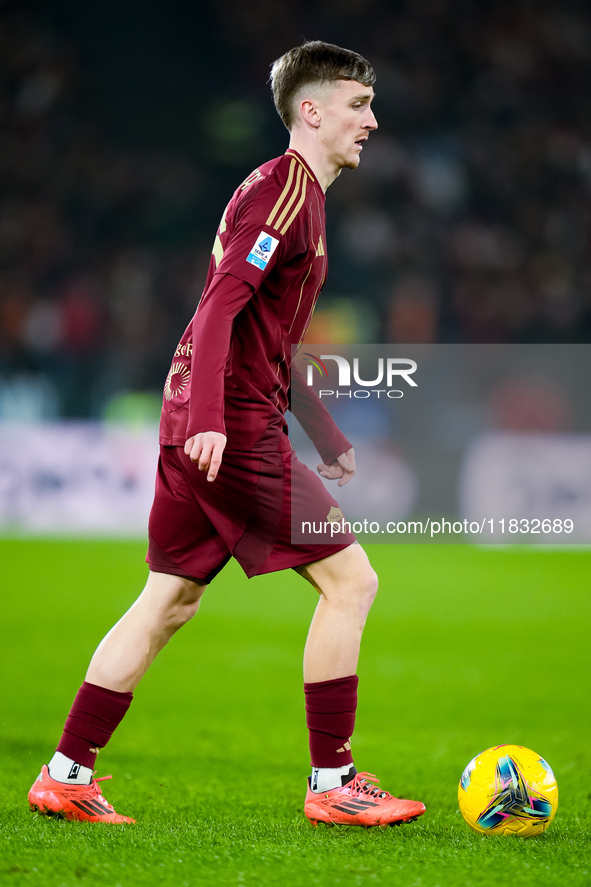 Alexis Saelemaekers of AS Roma during the Serie A Enilive match between AS Roma and Atalanta BC at Stadio Olimpico on December 02, 2024 in R...