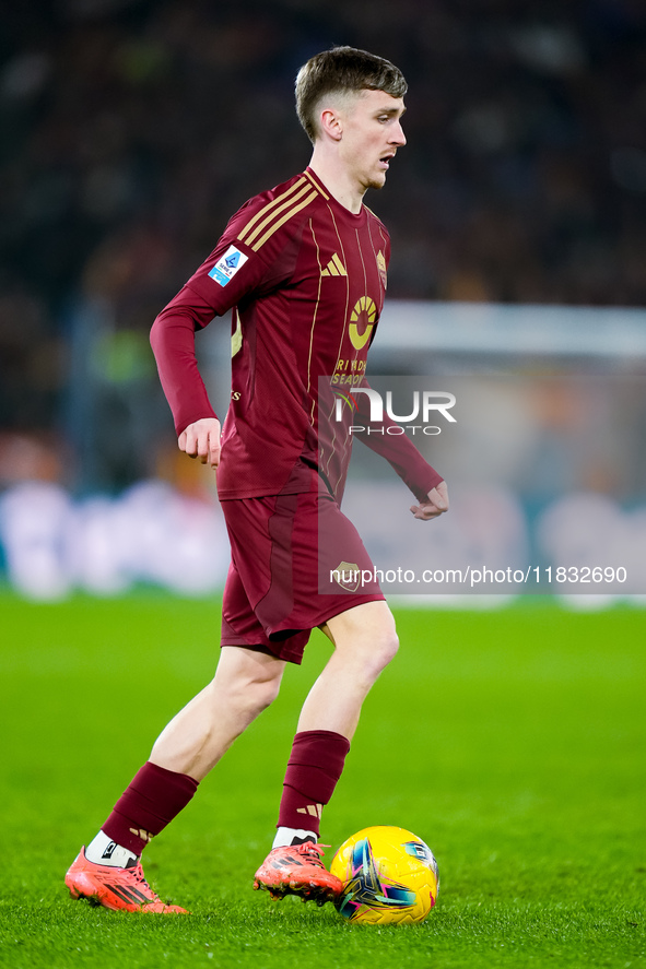 Alexis Saelemaekers of AS Roma during the Serie A Enilive match between AS Roma and Atalanta BC at Stadio Olimpico on December 02, 2024 in R...