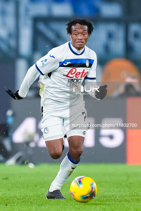 Juan Cuadrado of Atalanta BC during the Serie A Enilive match between AS Roma and Atalanta BC at Stadio Olimpico on December 02, 2024 in Rom...