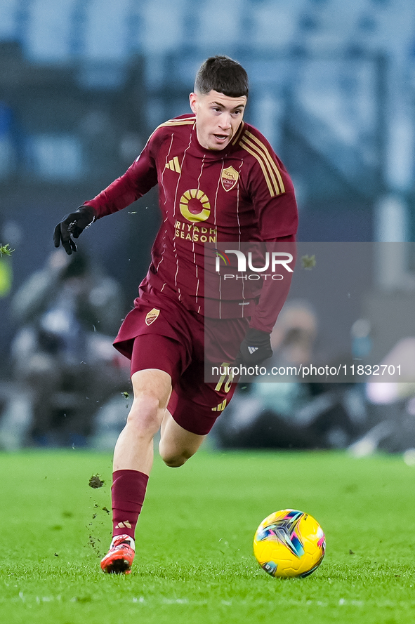 Matias Soule' of AS Roma during the Serie A Enilive match between AS Roma and Atalanta BC at Stadio Olimpico on December 02, 2024 in Rome, I...