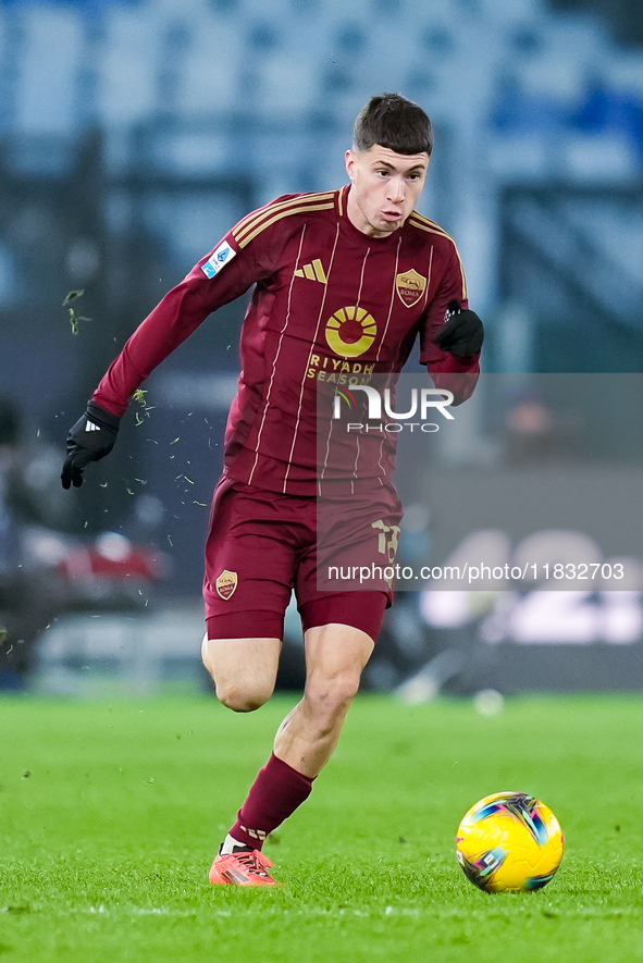 Matias Soule' of AS Roma during the Serie A Enilive match between AS Roma and Atalanta BC at Stadio Olimpico on December 02, 2024 in Rome, I...