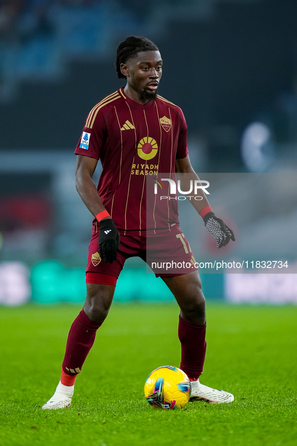 Manu Kone' of AS Roma during the Serie A Enilive match between AS Roma and Atalanta BC at Stadio Olimpico on December 02, 2024 in Rome, Ital...