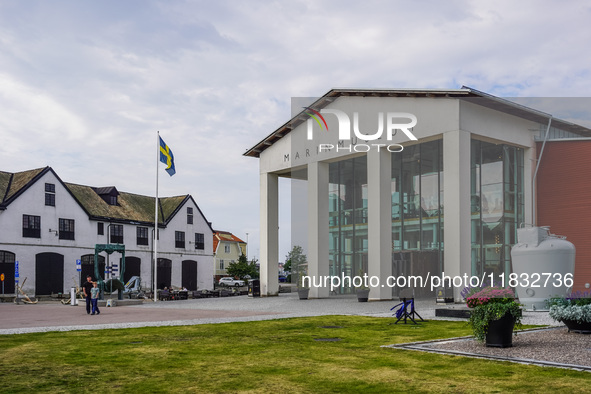 A general view of the Naval Museum building (Marinmuseum) is seen in Karlskrona, Sweden, on August 15, 2024. 