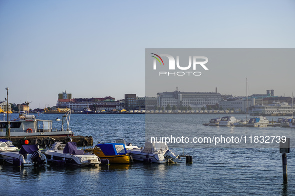 A general view of the old city center is seen in Karlskrona, Sweden, on August 15, 2024. 