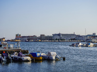 A general view of the old city center is seen in Karlskrona, Sweden, on August 15, 2024. (