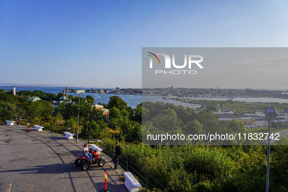 A general view of the old city center is seen in Karlskrona, Sweden, on August 15, 2024. 