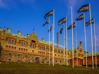 A general view of the Tyska Bryggare Garden, an ancient German brewery, is seen in Karlskrona, Sweden, on August 15, 2024. (