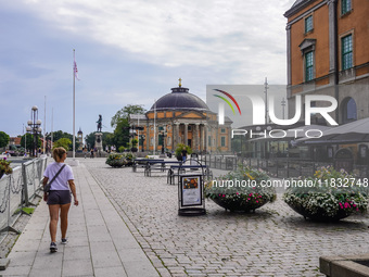 A general view of the old city center is seen in Karlskrona, Sweden, on August 15, 2024. (