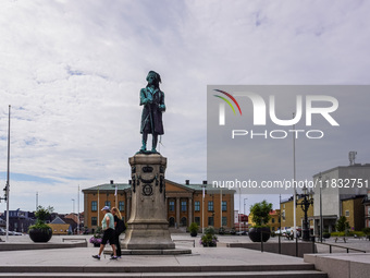 A general view of the old city center is seen in Karlskrona, Sweden, on August 15, 2024. (