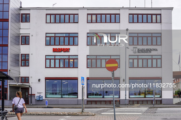 The city council building is seen in Karlskrona, Sweden, on August 15, 2024. 