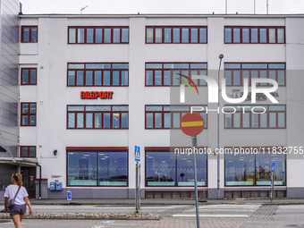 The city council building is seen in Karlskrona, Sweden, on August 15, 2024. (