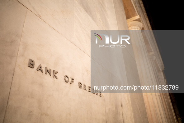 A general view of the Bank of Greece in Athens, Greece, on December 3, 2024. 