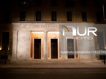 A general view of the Bank of Greece in Athens, Greece, on December 3, 2024. (