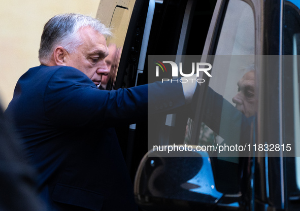 Hungary's Prime Minister Viktor Orban arrives for a meeting with Pope Francis at The Vatican, on December 4, 2024. 