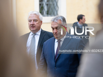 Hungary's Prime Minister Viktor Orban arrives for a meeting with Pope Francis at The Vatican, on December 4, 2024. (