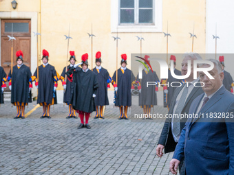 Hungary's Prime Minister Viktor Orban arrives for a meeting with Pope Francis at The Vatican, on December 4, 2024. (