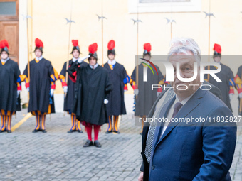 Hungary's Prime Minister Viktor Orban arrives for a meeting with Pope Francis at The Vatican, on December 4, 2024. (