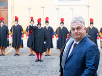 Hungary's Prime Minister Viktor Orban arrives for a meeting with Pope Francis at The Vatican, on December 4, 2024. (