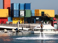 A view of the BoxPark in Doha, Qatar on December 3, 2024. (