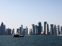 A view of the city and Doha Bay in Doha, Qatar on December 3, 2024. (