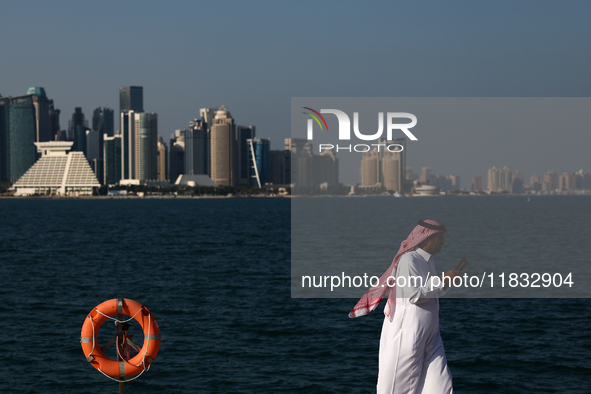 A man wearing traditional dress is seen in Doha, Qatar on December 3, 2024. 