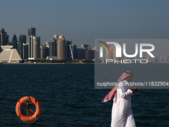 A man wearing traditional dress is seen in Doha, Qatar on December 3, 2024. (