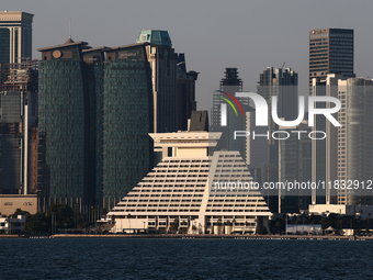 A view of the Sheraton Grand Doha Resort & Convention Hotel in Doha, Qatar on December 3, 2024. (