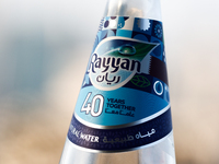 Bottle of Rayyan water is seen in this illustration photo taken in Doha, Qatar on December 3, 2024. (