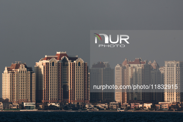 Buildings are seen in Doha, Qatar on December 3, 2024. 