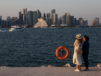 A view of the city and Doha Bay in Doha, Qatar on December 3, 2024. (