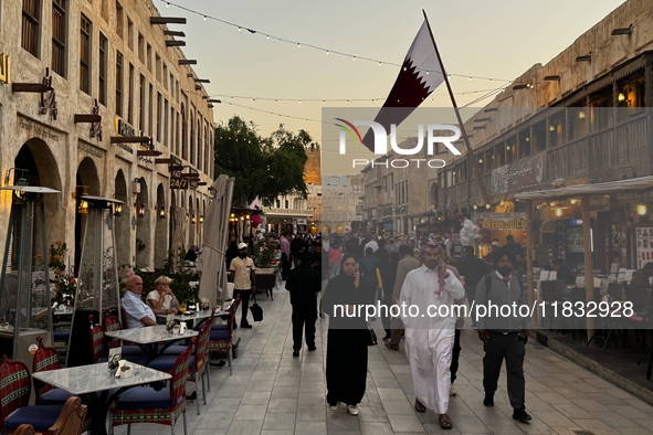 A view of the Souq Waqif in Doha, Qatar on December 3, 2024. 