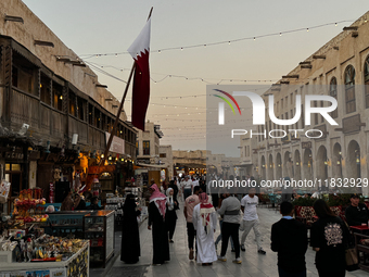 A view of the Souq Waqif in Doha, Qatar on December 3, 2024. (