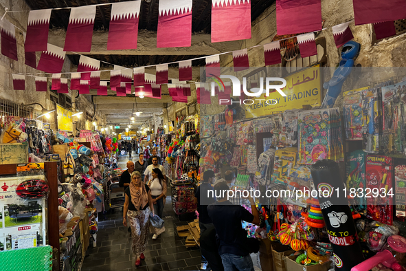 A view of the Souq Waqif in Doha, Qatar on December 3, 2024. 