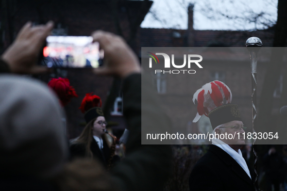 In Nikiszowiec, Poland, on December 4, 2024, the miners' orchestra walks through the streets of the city, traditionally waking up residents...