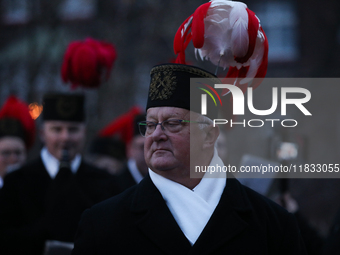 In Nikiszowiec, Poland, on December 4, 2024, the miners' orchestra walks through the streets of the city, traditionally waking up residents...