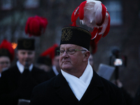 In Nikiszowiec, Poland, on December 4, 2024, the miners' orchestra walks through the streets of the city, traditionally waking up residents...