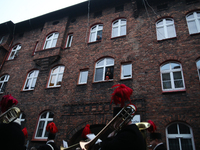 In Nikiszowiec, Poland, on December 4, 2024, the miners' orchestra walks through the streets of the city, traditionally waking up residents...