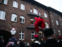 In Nikiszowiec, Poland, on December 4, 2024, the miners' orchestra walks through the streets of the city, traditionally waking up residents...