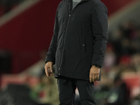 Hansi Flick head coach of Barcelona during the La Liga match between RCD Mallorca and FC Barcelona at Estadi de Son Moix on December 3, 2024...