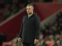 Hansi Flick head coach of Barcelona during the La Liga match between RCD Mallorca and FC Barcelona at Estadi de Son Moix on December 3, 2024...