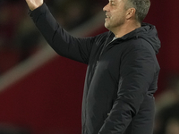 Hansi Flick head coach of Barcelona during the La Liga match between RCD Mallorca and FC Barcelona at Estadi de Son Moix on December 3, 2024...