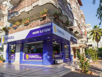 The Turkcell logo is seen on a mobile phone store in Alanya, Antalya, Turkey, on November 3, 2024. (