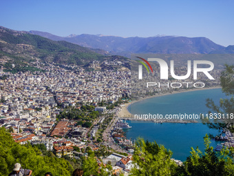 A general aerial view of the dense urban development is seen in Alanya, Antalya, Turkey, on November 5, 2024. (