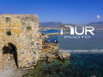 Remains of the old city walls of Alanya Kalesi are seen in Alanya, Antalya, Turkey, on November 5, 2024 (