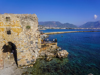 Remains of the old city walls of Alanya Kalesi are seen in Alanya, Antalya, Turkey, on November 5, 2024 (