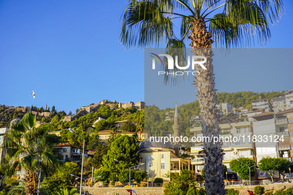 Alanya Kalesi and the old town walls are seen in Alanya, Antalya, Turkey, on November 6, 2024. 